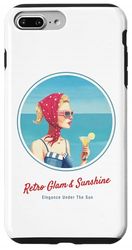 Fille rétro sur la Plage – Ambiance Estivale des années 50 Coque pour iPhone 7 Plus/8 Plus