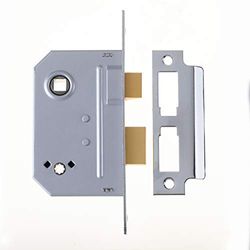 Yale Essentials deurslot met 3-hendels vergrendeling, hoge kwaliteit, 64 mm 3 deadlock hendels 64 mm 64 mm chroom