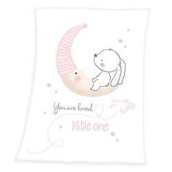 Herding Couverture pour Bébés, Petit Lapin, 75 x 100 cm, Polyester Tout Doux, Blanc