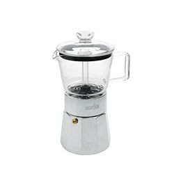 La Cafetière Verona espressomaskin i glas, krom, 6 koppar, presentförpackad
