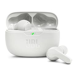 JBL Wave Beam, Auricolari Wireless In-Ear Bluetooth, Waterproof IP54 e Antipolvere IPX2, Deep Bass Sound, Tecnologia Smart Ambient e Voice Aware, Fino a 32 h di Autonomia, Bianco