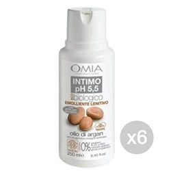 Omia Set 6 Ecobio Intimo Ph3,5 Argan Emolient 250Ml Cura e Igiene del Corpo, Multicolore, Unica