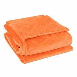 sourcing map Manta Cama, Manta Sofá Polar de Franela, Manta de Microfibra de Felpa Suave y Ligero, 150x200cm, Naranja