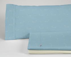 Juego de sábanas Cuca color azul. Cama de 160 cm. 4 piezas