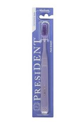 President Brosse à dents défense avec poils moyens, fins, flexibles. Action délicate, mais efficace, sur les dents et les gencives. Poignée ergonomique, violet