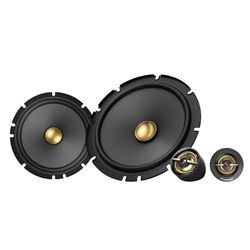 Pioneer TS-A1601C Set di altoparlante componente a 2 vie da 16,5 cm con 2 altoparlanti (350 W max. ciascuno, 80 W sine), profondità di installazione 48 mm, taglio di installazione 144 mm, con griglia