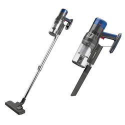 CLEANmaxx Aspirador de Mano y de Suelo sin Cable sin Bolsa | Potente batería Recargable para hasta 35 min. de autonomía | Tubo telescópico Ajustable para un fácil manejo