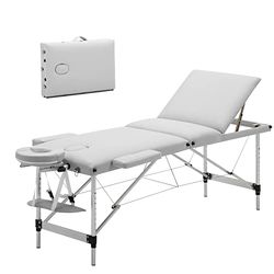 Mondeer Mobiele massagestoel, wit, 198 x 60 x 81 cm