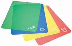 KitchenCraft Tábuas de corte flexíveis com código de cor, 38 x 30 cm (conjunto de 4) - multicolorido, 4 peças