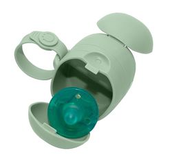 Ubbi Fopspeenhouder voor onderweg, speenhouder, houdt de babyspullen schoon en toegankelijk, draagbaar voor op reis, luiertasaccessoire voor pasgeborenen, saliegroen