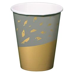 Folat 68487 Golden Dawn Gobelets 8 piéces papier Biologique jetable Verre compostable, Multicolore