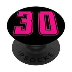 Pink Number 30 Team Junior College Sports Pink Numbered PopSockets Adhesive PopGrip