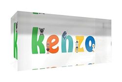 Little Helper Souvenir Décoratif en Acrylique Transparent Poli comme Diamant Style Illustratif Coloré avec le Nom de Jeune Garçon Kenzo 5 x 21 x 2 cm Grand