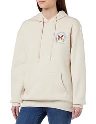 Koton Dames Kangaroo Pocket Detail Back Printed Oversized Sweatshirt, beige (060), S