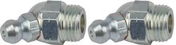 cyclingcolors 2x Ingrassatori testine Grasso Raccordo trattore moto auto tagliaerba tosaerba acciaio, 1/8 BSP 45°