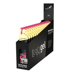 Torq Energy Gels - Raspberry Ripple Pack of 15 - Ultimate On The Go Quick Release Energy - 30g of Carbohydrates - Running/Cycling/Sports Gels - 5 Key Electrolytes - Natural & Vegan