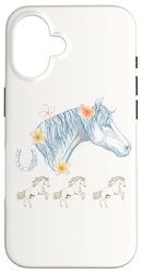 Lucky Horses Floral Horseshoe Country Western Girly Case for iPhone 16