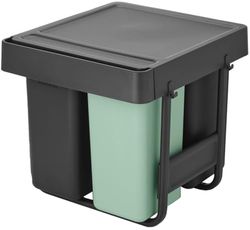 Brabantia Sort&Go Built-in Bin, 10+10+20L, Dark Grey & Jade green