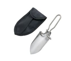 C.A.O. - Mini Pelle avec étui en Acier Inoxydable - Longueur 14,5 cm (pliée) 23 cm (dépliée) - Largeur 6 cm, Silver