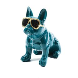 KASANOVA Bouledogue avec lunettes en octane 12,5 x 21 x 21,5 cm