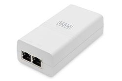DIGITUS Iniettore Gigabit Ethernet PoE, 802.3af, 15,4 W piccolo alloggiamento, bianco