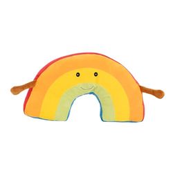 Idena 40257 - Coussin Doudou Arc-en-Ciel, Coussin décoratif Tout Doux avec Bras et Visage, Animal en Peluche pour bébés & Enfants, env. 47 cm, Variantes Assorties