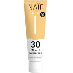 Naïf Crème solaire minérale - Pour toute la famille - Protection instantanée - Résistante à l'eau - Vegan - indice 30-100ml