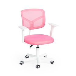 HOMYLIN Chaise de bureau pour enfants, dossier ergonomique en maille, chaise pivotante à hauteur réglable avec roulettes pour bureau à domicile, salle d'étude, salle de jeux pour enfants, rose