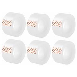 D.RECT 6 stuks kantoortape, doorzichtig plakband, afmetingen 24 mm x 20 m, transparant plakband met sterke hechting