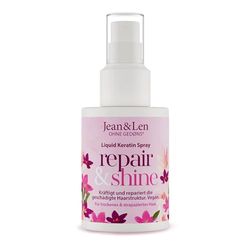 Jean & Len Liquid queratina spray com fitoqueratina e proteínas, cuida dos cabelos danificados, cheira a sândalo e seda, sem parabenos ou silicone, vegano, 100 ml