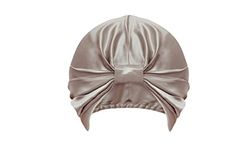 Sleepdown 100% zijden haarband, slaapwrap, haartulband, natuurlijk hypoallergeen, zacht en comfortabel - 22 momme - 20 cm diameter, Champagne, Eén Maat
