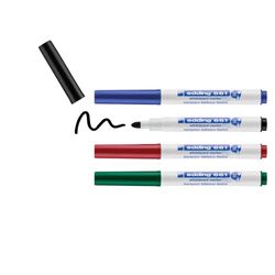 edding e-661/4 S – Set di 4 pennarelli da lavagna punta da 1.5 a 2 mm, colore: Nero/Rosso/Blu/Verde