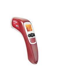 Termómetro infravermelho Testboy TV 325 com valor de emissão ajustável (memória de valor mínimo/máximo/função de alarme, emissividade ajustável, sensor tipo K), vermelho/cinzento