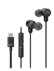 JVC HA-FR29UC-B in zwarte USB Type C Lichtgewicht comfortabele bedrade hoofdtelefoon, Hi-Res Audio, Microfoon & Volumeregeling, IPX2-classificatie, D/A-converter minimaliseert geluids- en