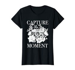 Fotógrafo Captura El Momento Cámara Flores Fotografía Camiseta