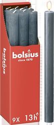 Bolsius Rustic Dinner Candles - Dark Blue - Pack of 9 - Long Burning Time of 13 Hours - Household Candle - Interior Decoration - Unscented - Includes Natural Vegan Wax - 27 x 2.3 cm