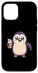 Carcasa para iPhone 14 Pro Pingüino Bebiendo Cerveza Com