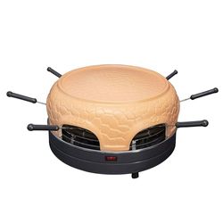 Gastronoma Forno per pizza - Forno per pizza con cupola in terracotta per 6 persone - Cupola per pizza - 1000 Watt - Preparazione in 5-7 minuti - con accessori - Cupola piatta