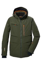 killtec Uomo Giacca da sci/giacca funzionale con cappuccio e paraneve con chiusura a cerniera KSW 43 MN SKI JCKT, dark moss, XL, 41976-000