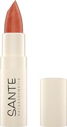 SANTE Naturkosmetik Moisture Lipstick 01 Honey Glow, rossetto nutriente con acido ialuronico, effetto plump e sepilift, per labbra morbide e delicate lucide in rosso chiaro, 4,5 g