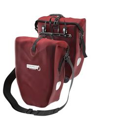 ACROPAQ Gran Bolsa para Bicicleta para portaequipajes: rápido de Poner y Quitar, 100% Resistente al Agua, 25 L de Volumen, con Correa para el Hombro y asa de Transporte - Merlot