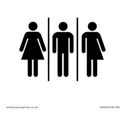 Female, Male and Non-gender specific Sign - 85x85mm - S85