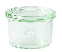 Weck Set aus Sturzgläsern Frascos de vidro de 200 ml, para conservas, resistentes ao calor, adequados para micro-ondas, forno, borda redonda, 12 unidades, 200 milliliters, vidro, transparente