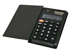 Majestic K10 - Calculatrice de Poche, Affichage 8 Chiffres, Double Alimentation : solaire et Batterie AG10, étui de Protection Inclus