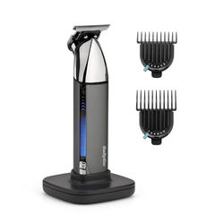 BaByliss Super X - Regolabarba in metallo per uomo, kit di precisione per barba e barba barba, senza fili, impermeabile, regalo per uomo, argento