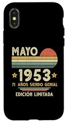 Carcasa para iPhone X/XS Mayo 1953 71 Años Cumpleaños Hombre Mujer Nacido En 1953