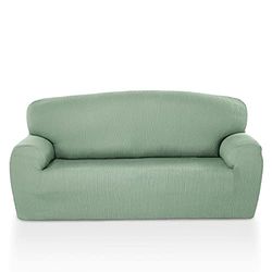 MAXIFUNDAS Housse de canapé élastique 1 Place - Housse de canapé antidérapante Turquoise - Housse de canapé Tissu Jacquard Extra Doux - Housse de canapé modèle Strada avec 2 mousses Fixation à Votre
