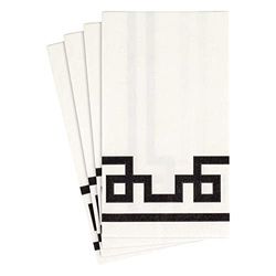 Caspari Entertaining Rive Gauche Paper Guest Towels, Black and White, 15-Pack