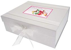 Witte katoenen kaarten NH2X Large"Je kunt nooit te veel schoenen hebben" Keepsake Box - Neon