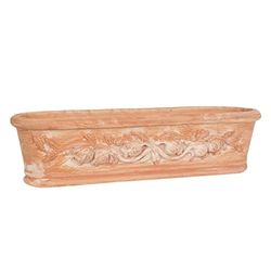 Biscottini vaso terracotta 66x22x17 cm | Vaso piccolo da esterno Made in Italy | Vasi da esterno in terracotta